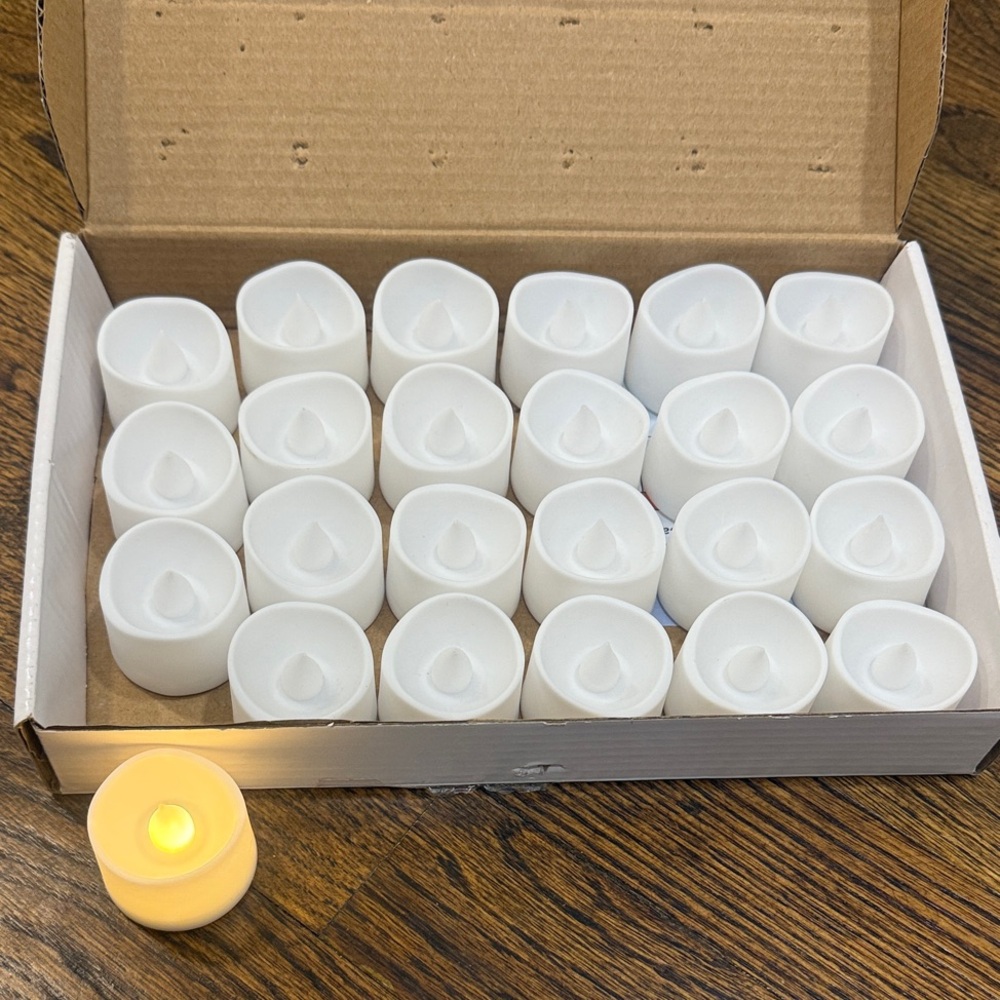 Set of 24 White LED Tealight Candles